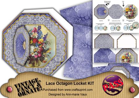 Summer Bouquet Octagon Lace 3D Locket Card Kit