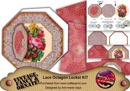 Mixed Bunch Octagon Lace 3D Locket Card Kit