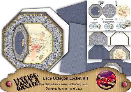 Baby Boy Octagon Lace 3D Locket Card Kit
