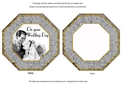 Wedding Couple 1 Octagon Card Base and Shaker Frame