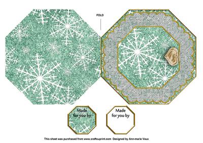 Snow Bells Octagon Lace Locket Fold Card