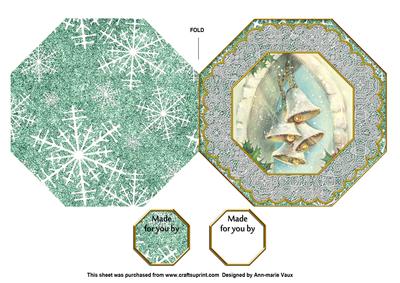 Snow Bells Octagon Lace Picture Fold Card