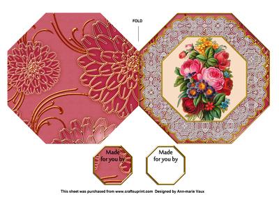Mixed Bunch Octagon Lace Picture Fold Card