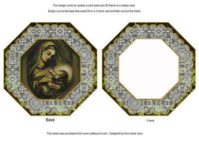 Mother Mary Octagon Card Base Shaker Frame