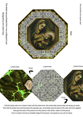 Mother Mary Octagon Locket Card Front