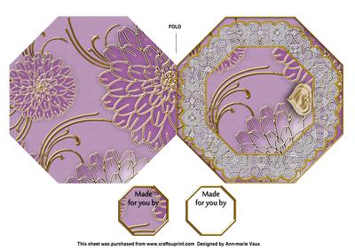 Lilac Bells Octagon Lace Locket Fold Card