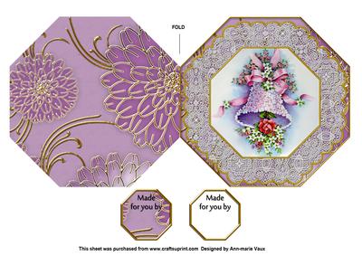 Lilac Bells Octagon Lace Picture Fold Card