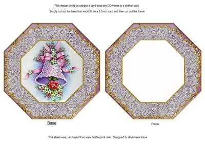 Lilac Bells Octagon Lace Card Base Shaker Frame