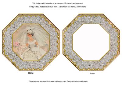 Blushing Bride Octagon Lace Card Base Shaker Frame