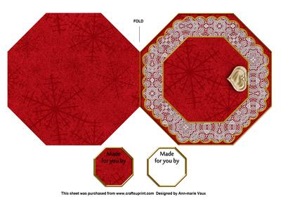 Seasons Greetings Octagon Lace Locket Fold Card