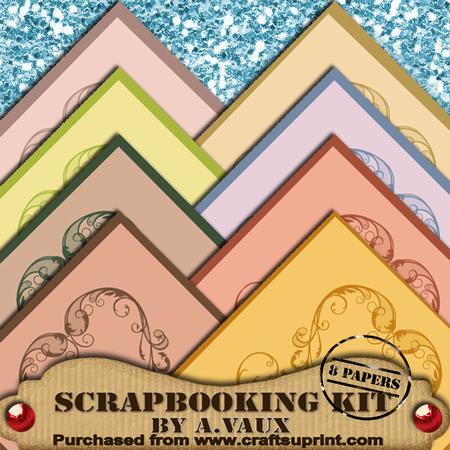 Heart Bouquet 8 Scrapbooking Papers Kit