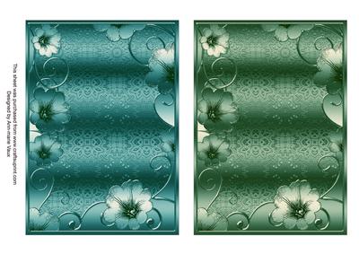 Metallic Peacocks Lace Floral 7x5in Card Base Edger