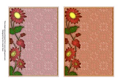 Plum and Peach Lace Daisy 7x5in Card Base Edger