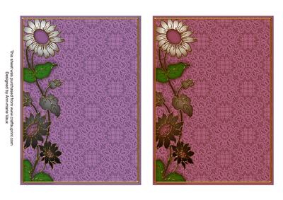 Lilac and Plum Lace Daisy 7x5in Card Base Edger