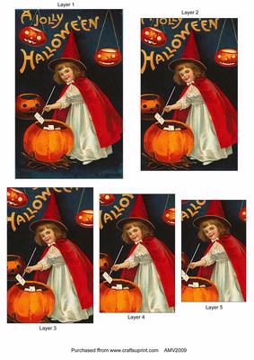 Halloween Witch Girl 1 Pyramid Toppers