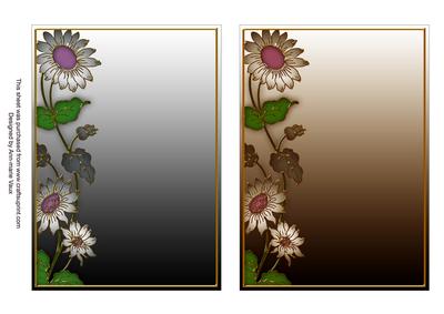 Silver and Bronze Plain Daisy 7x5in Card Base Edger