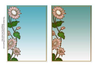 Pastel Blue Plain Daisy 7x5in Card Base Edger