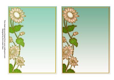 Pastel Green Plain Daisy 7x5in Card Base Edger