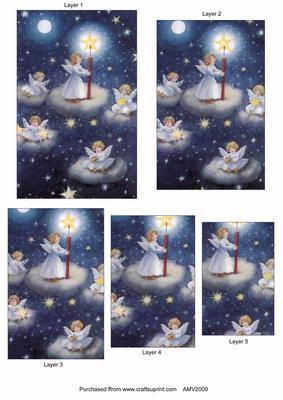 Christmas Angels Lite Up the Sky Pyramid Toppers
