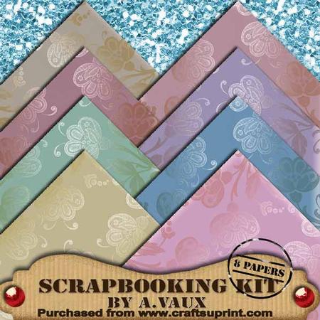 Satin Pastels Floral 8 Scrapbooking Papers Kit