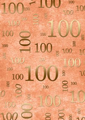 Peach and Gold 100th Birthday A4 Backing Paper