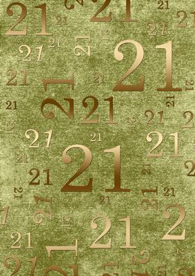 Olive and Gold 21st Birthday A4 Backing Paper