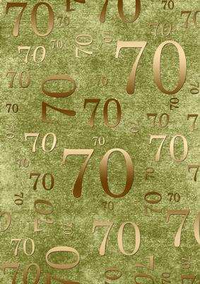 Olive and Gold 70th Birthday A4 Backing Paper