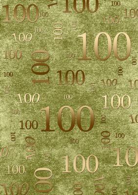 Olive and Gold 100th Birthday A4 Backing Paper