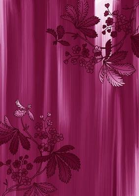 Cerise Floral Corner Painted A4 Backing Paper