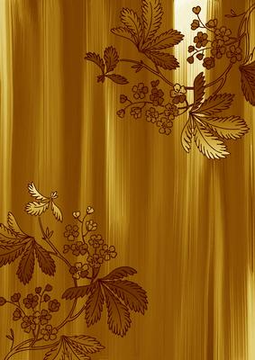 Gold Floral Corner Painted A4 Backing Paper