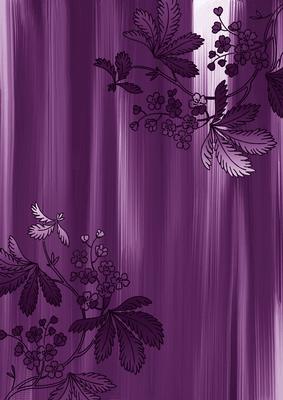 Purple Floral Corner Painted A4 Backing Paper