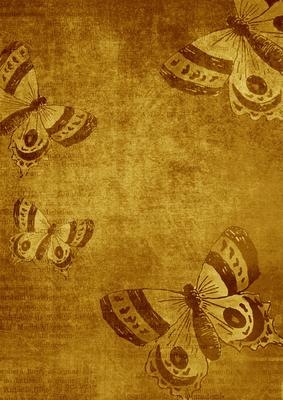 Vintage Tea Gold Butterfly A4 Backing Paper