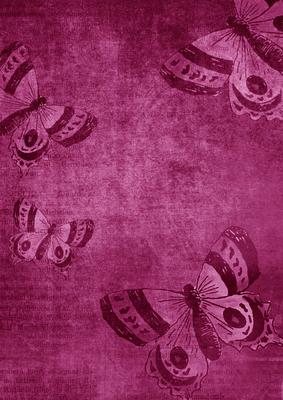 Vintage Tea Dark Pink Butterfly A4 Backing Paper