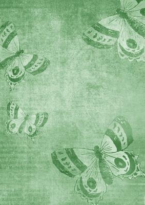 Vintage Tea Mint Butterfly A4 Backing Paper