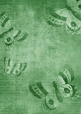 Vintage Tea Green Butterfly A4 Backing Paper