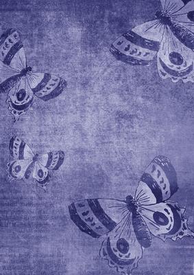Vintage Tea Mid Blue Butterfly A4 Backing Paper