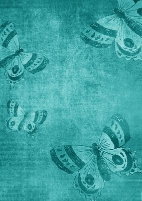 Vintage Tea Peacock Butterfly A4 Backing Paper