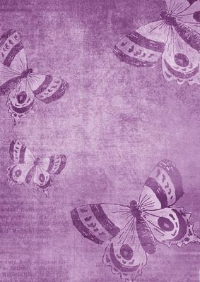 Vintage Tea Smokey Lilac Butterfly A4 Backing Paper