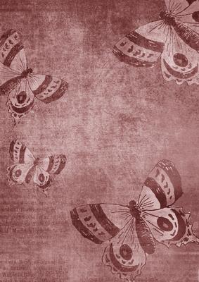 Vintage Tea Smokey Pink Butterfly A4 Backing Paper