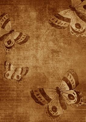 Original Vintage Tea Butterfly A4 Backing Paper