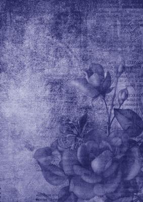 Vintage Tea Rose Blue A4 Backing Paper