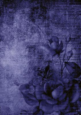Vintage Tea Rose Deep Blue A4 Backing Paper