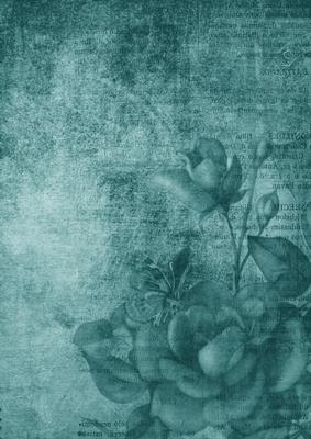 Vintage Tea Rose Deep Peacock A4 Backing Paper