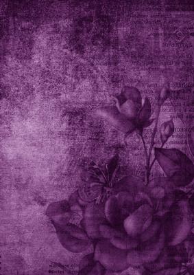 Vintage Tea Rose Deep Purple A4 Backing Paper