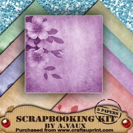 Christmas Roses Pastels 8 Scrapbooking Papers Kit