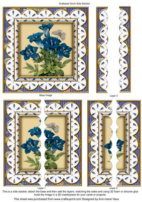 Blue Floral Anglaise 5in Straight Side Stacker