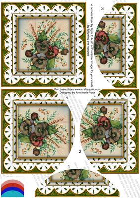 Colourful Green Pansies Anglaise 5in Round Bottom Stacker