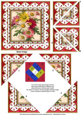 Crazee Daisies Pink Anglaise 5in Triangle Spiral Stacker