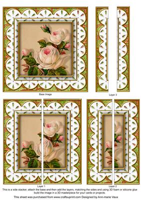 Cream Roses Anglaise 5in Straight Side Stacker