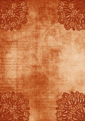 Ornate Floral Corner Burnt Orange A4 Backing Paper